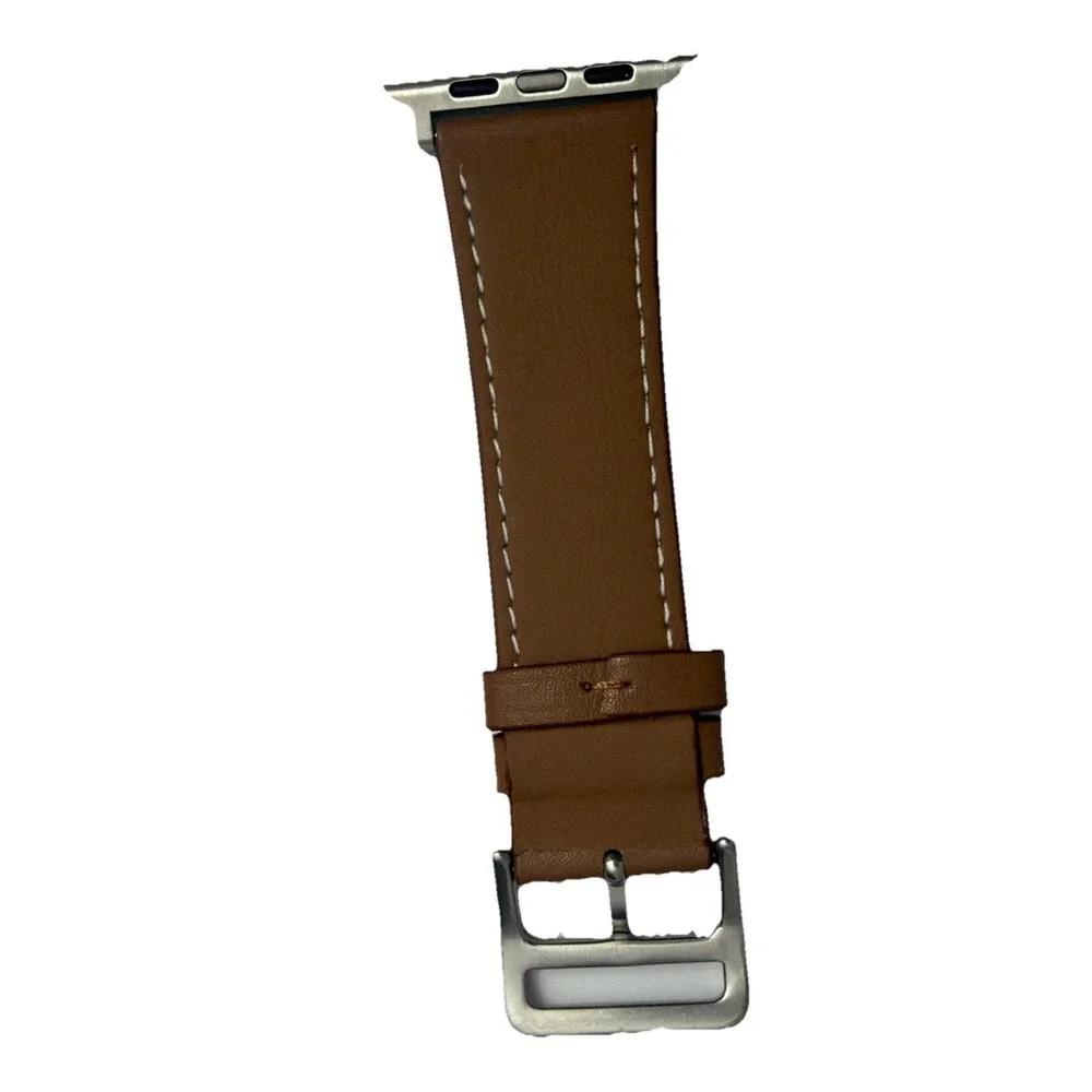 Strap Band Brown Unisex's Leather‎ replacement Band Series 10 iPhone Size 42/45